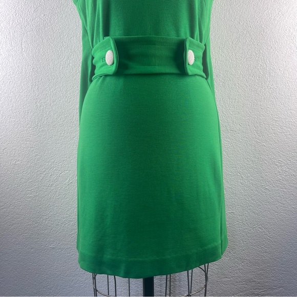Original Milly New York l S Retro 60s MCM Mod Knit Open Back Draped Button Dress - Picture 3 of 15